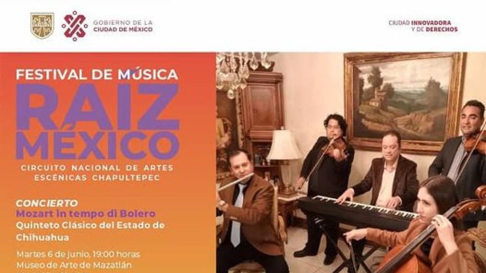 El martes 6 de junio, concierto "Mozart in tempo di bolero" en Mazatlán