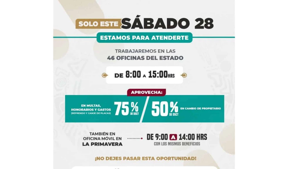 SATES Ofrece Descuentos del 75% para Regularizar Adeudos Solo Este Sábado