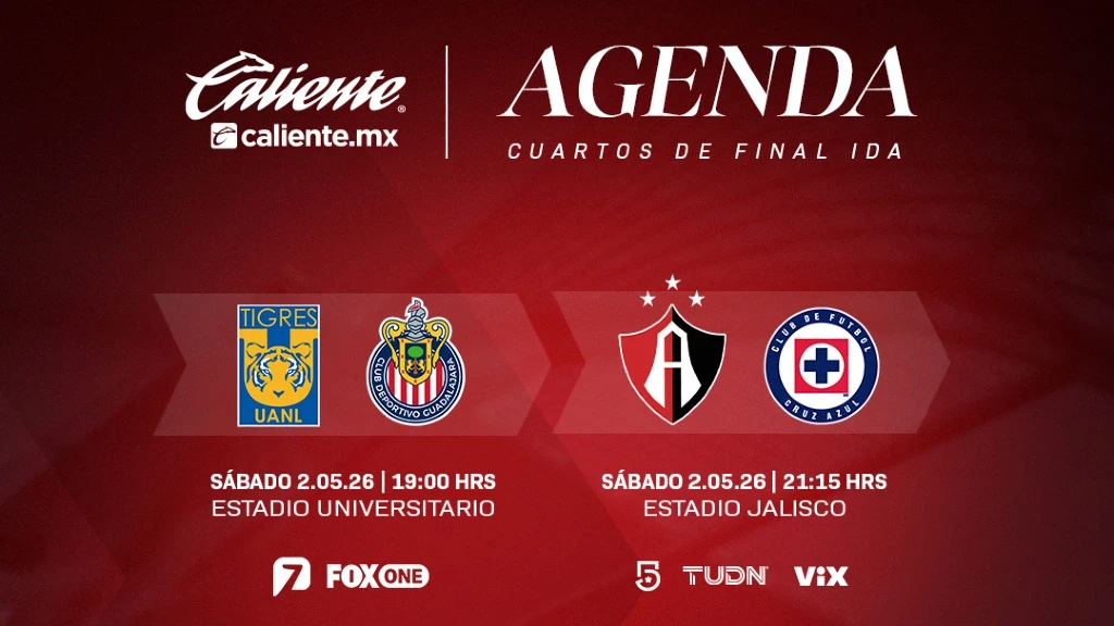 ¡Arranca la Liguilla del Clausura 2026! Tigres vs Chivas y Atlas vs Cruz Azul hoy 2 de mayo: Horarios y Canales EN VIVO