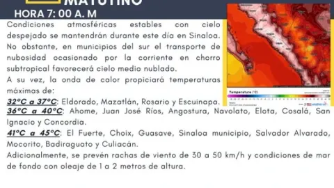 Sinaloa en Alerta Roja: Temperaturas Superiores a 45°C Azotan el Estado Este 10 de Mayo por Intensa Onda de Calor