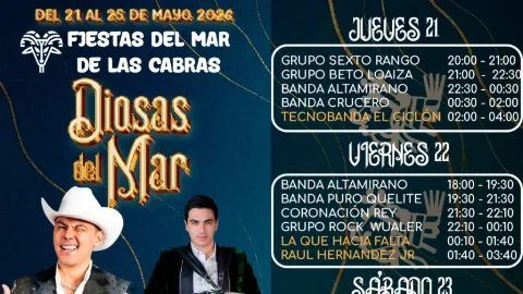 ¡Arrancan las Fiestas del Mar de Las Cabras 2026 en Escuinapa! Conoce el elenco y el programa completo