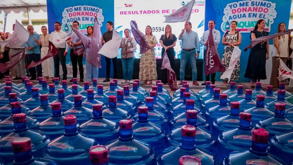 Gobernadora encabeza arranque del Aquatón 2026, en apoyo a familias sinaloenses