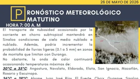 Sinaloa Bajo Fuego: Calor Extremo con 45°C, Alerta por Tolvaneras y Lluvias Aisladas este 26 de Mayo