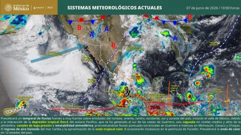 Alerta en el Pacífico: Depresión Tropical 2-E se forma y amenaza con lluvias intensas en Jalisco y Guerrero
