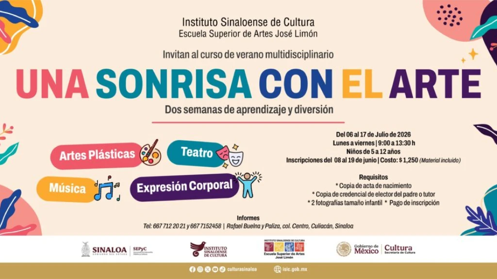 ¡Vacaciones con Arte! ISIC Anuncia Taller de Verano 'Una Sonrisa con el Arte' para Niños en Culiacán
