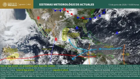 ¡Alerta en Sinaloa! Lluvias de hasta 75 mm y tormentas eléctricas hoy 13 de junio