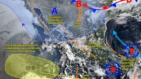 Nueve Municipios de Sinaloa Bajo Lluvias y Tormentas Este Lunes por Onda Tropical y Canal de Baja Presión