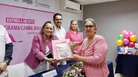 Secretaría de Salud, Voluntariado Estatal y Club Tomateros entregan prótesis mamarias y brasieres porta prótesis a mujeres sobrevivientes de cáncer de mama