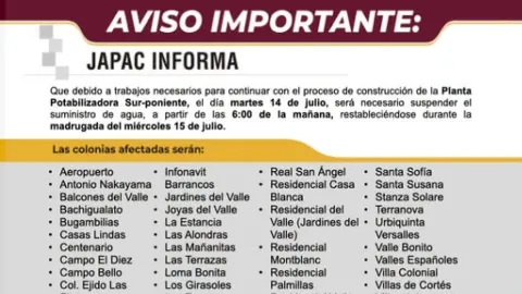 ¡Alerta Culiacán! Casi 70 Colonias Sufrirán Corte de Agua el Martes: ¿Está la tuya en la lista?