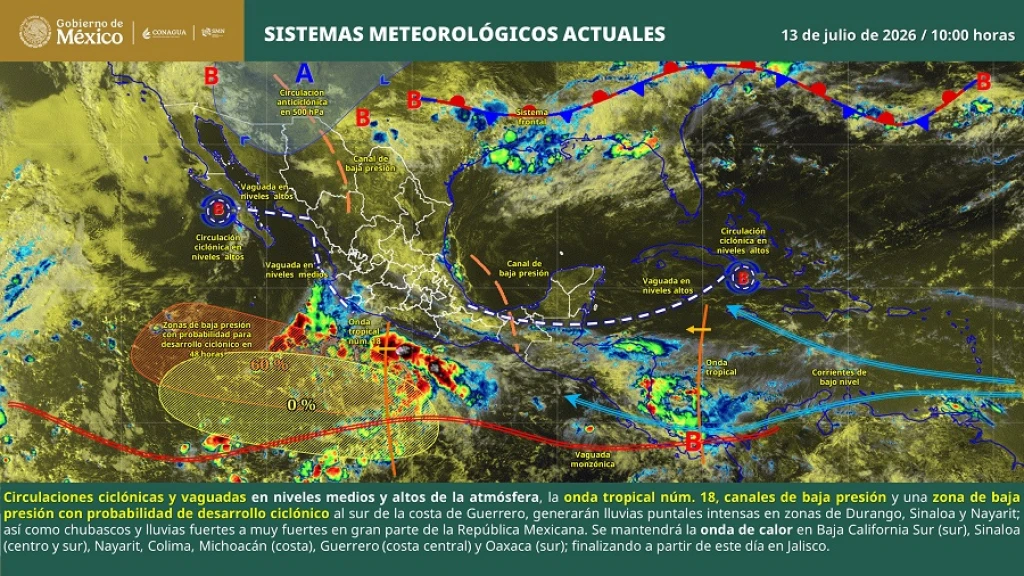México en Alerta: Gobierno Refuerza Protocolos por Lluvias Intensas y Posible Ciclón Tropical