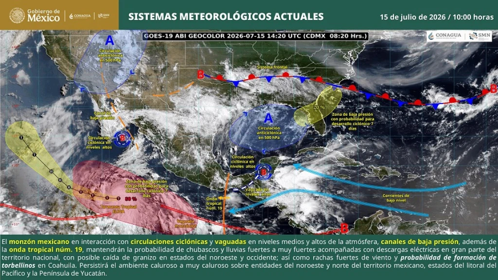 Alerta en Sinaloa: Lluvias Azotan los 20 Municipios con Tormentas Eléctricas y Temperaturas de hasta 45°C este 15 de Julio