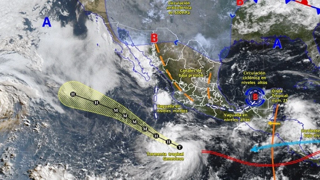 Genevieve se intensifica a tormenta tropical en el Pacífico: ¿Impactará a México? Pronóstico y trayectoria actualizada al 25 de julio